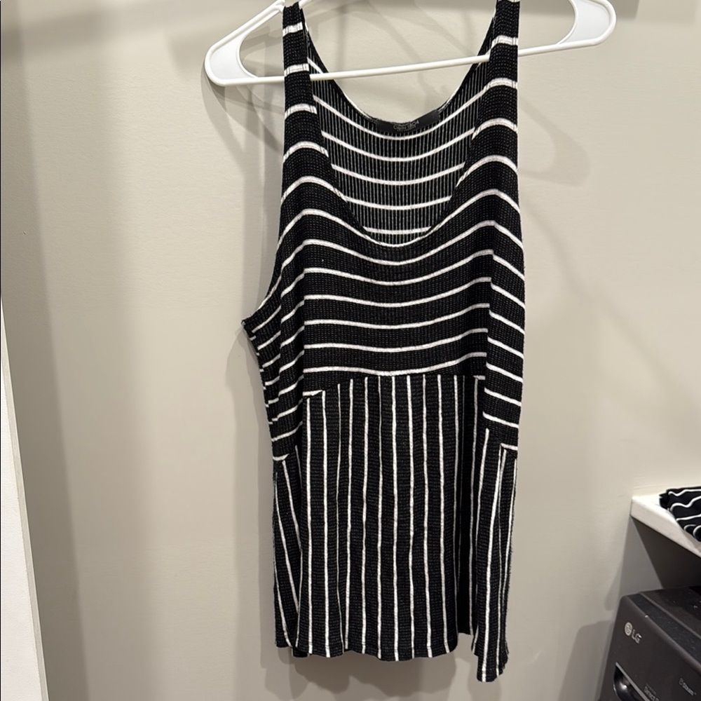 Black and White Striped Tank Top